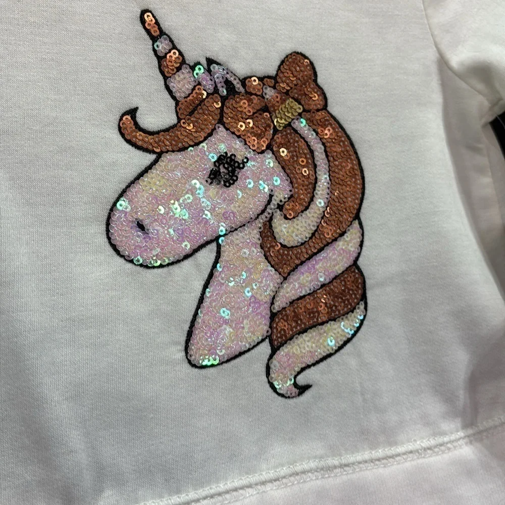 btween 2 pc.Sequin Sparkle Unicorn long sleeve, net ruffle,candy corn leggings - Picture 2 of 5